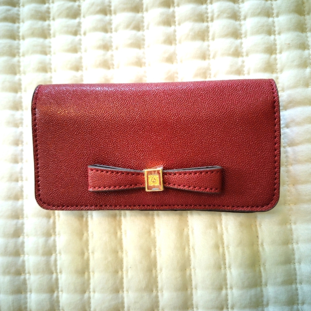 ANN KLEIN CLUTCH WALLET RED NWT ORIGINAL BOX